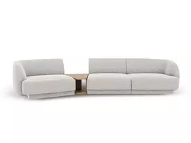 Kairinė modulinė sofa, Miley, 3 vietų, 303x126x70, šviesiai pilka