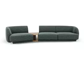 Kairinė modulinė sofa, Miley, 3 vietų, 303x126x70, benzino spalvos