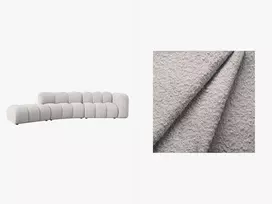 Kairinė modulinė sofa, Lupine, 5 vietų, 335x166x70, šviesiai pilka