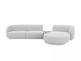 Dešinės pusės modulinė sofa, Miley, 3 vietų, 303x178x70, šviesiai pilka