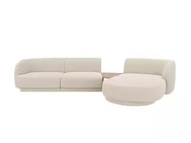 Dešinės pusės modulinė sofa, Miley, 3 vietų, 303x178x70, smėlio spalvos