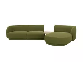 Dešinės pusės modulinė sofa, Miley, 3 vietų, 303x178x70, tamsiai alyvuogių žalia