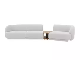 Dešinės pusės modulinė sofa, Miley, 3 vietų, 303x126x70, šviesiai pilka