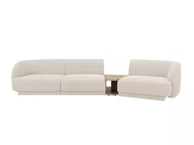 Dešinės pusės modulinė sofa, Miley, 3 vietų, 303x126x70, smėlio spalvos