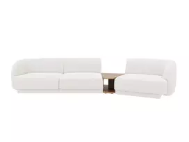 Dešinės pusės modulinė sofa, Miley, 3 vietų, 303x126x70, balta