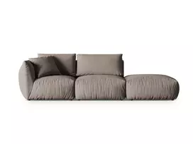 Dešinė modulinė sofa, Chris, 3 vietų, 315x100x80, šiltai pilka