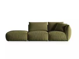 Velvet kairės pusės modulinė sofa, Chris, 3 vietų, 315x100x80, šviesiai žalia
