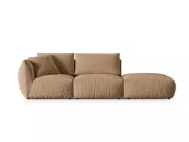 Velvet dešininė modulinė sofa, Chris, 3 vietų, 315x100x80, smėlio spalvos