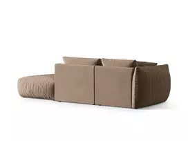 Velvet dešininė modulinė sofa, Chris, 3 vietų, 315x100x80, šviesiai ruda