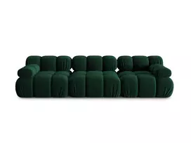 Velvet modulinė sofa, Bellis, 3 vietų, 282x94x70, butelio žalia