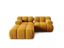 Velvet modulinė sofa, Bellis, 3 vietų, 188x188x70, geltona