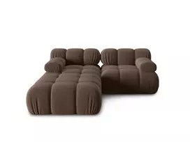 Velvet modulinė sofa, Bellis, 3 vietų, 188x188x70, tamsiai ruda