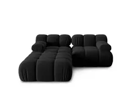 Velvet modulinė sofa, Bellis, 3 vietų, 188x188x70, juoda