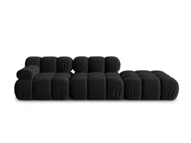 Velvet dešininė modulinė sofa, Bellis, 4 sėdimos vietos, 282x94x70, juoda