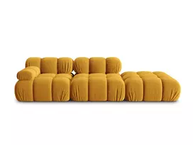 Velvet dešininė modulinė sofa, Bellis, 4 sėdimos vietos, 282x94x70, geltona