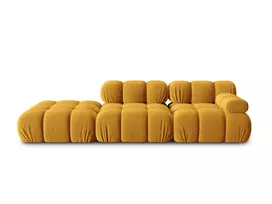 Velvet kairės pusės modulinė sofa, Bellis, 4 sėdimos vietos, 282x94x70, geltona
