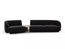 Kairinė modulinė sofa, Miley, 3 vietų, 303x126x70, antracito spalvos