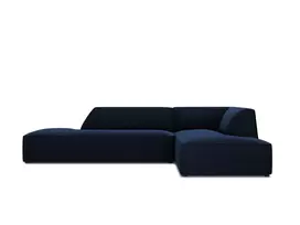 Velvet modulinė kampinė sofa - dešinė, Ruby, 4 sėdimos vietos, 273x180x69, karališkoji mėlyna