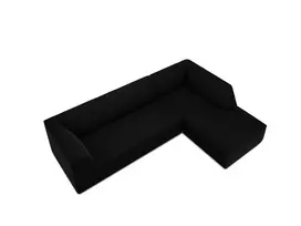 Velvet modulinė kampinė sofa - dešinė, Ruby, 4 sėdimos vietos, 273x180x69, juoda