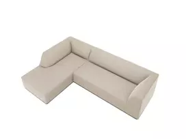 Velvet modulinė kampinė sofa - kairė, Ruby, 4 sėdimos vietos, 273x180x69, smėlio spalvos