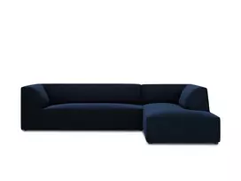 Velvet modulinė kampinė sofa - dešinė, Ruby, 4 sėdimos vietos, 273x180x69, karališkoji mėlyna
