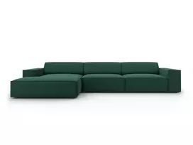 Modulinė kampinė sofa - kairė, Jodie, 4 sėdimos vietos, 284x166x70, žalia