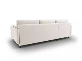 Kampinė Sofa lova - kairė su patalynės dėže, Scott, 5 sėdimos vietos, 212x142x87, šviesiai smėlio spalvos