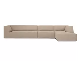 Modulinė kampinė sofa - dešinė, Ruby, 5 vietų, 366x180x69, tamsiai smėlio spalvos