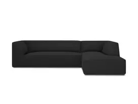 Modulinė kampinė sofa - dešinė, Ruby, 4 sėdimos vietos, 273x180x69, juoda