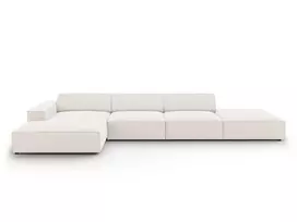 Modulinė kampinė sofa - kairė, Jodie, 5 vietų, 341x166x70, šviesiai smėlio spalvos
