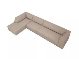 Modulinė kampinė sofa - kairė, Ruby, 5 vietų, 366x180x69, tamsiai smėlio spalvos