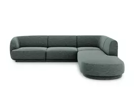 Kampinė Sofa - dešinė, Miley, 6 vietų, 255x248x70, benzino spalvos