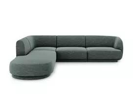 Kampinė sofa - kairė, Miley, 6 sėdimos vietos, 255x248x70, benzino spalvos