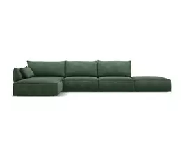 Kampinė sofa - kairė, Kaelle, 5 vietų, 364x171x85, butelio žalia