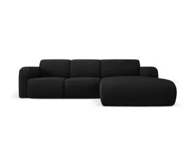 Kampinė Sofa - dešinė, Molino, 4 sėdimos vietos, 250x170x72, juoda