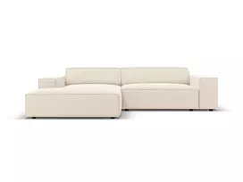 Velvet modulinė kampinė sofa - kairė, Jodie, 3 vietų, 224x166x70, šviesiai smėlio spalvos