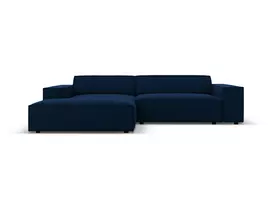 Velvet modulinė kampinė sofa - kairė, Jodie, 3 vietų, 224x166x70, karališkoji mėlyna