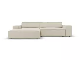 Velvet modulinė kampinė sofa - kairė, Jodie, 3 vietų, 224x166x70, tamsiai smėlio spalvos