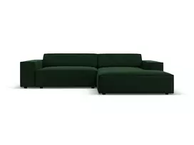 Velvet modulinė kampinė sofa - dešinė, Jodie, 3 vietų, 224x166x70, butelio žalia