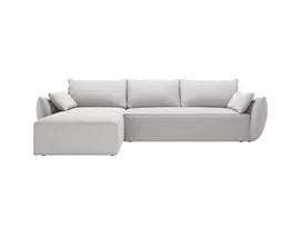 Kampinė Sofa lova - kairė su patalynės dėže, Kaelle, 4 sėdimos vietos, 252x165x87, pilka