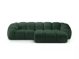 Velvet kampinė sofa - dešinė, Diana, 3 vietų, 294x182x72, žalia