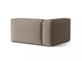 Kairinė modulinė sofa, Nuria, 2 sėdynės, 110x145x72, šiltai pilka