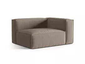 Dešinės pusės modulinė sofa, Nuria, 2 sėdynės, 110x145x72, šiltai pilka