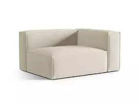 Dešinės pusės modulinė sofa, Nuria, 2 sėdimos vietos, 110x145x72, smėlio spalvos