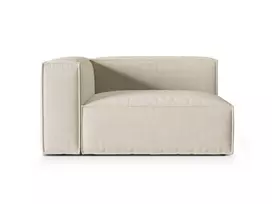 Kairinė modulinė sofa, Nuria, 2 vietų, 110x145x72, smėlio spalvos
