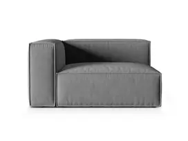 Kairinė modulinė sofa, Nuria, 2 sėdynės, 110x145x72, pilka
