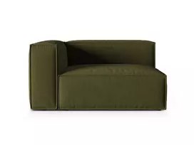 Kairinė modulinė sofa, Nuria, 2 sėdimos vietos, 110x145x72, samanų žalumo melanžas