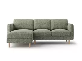 Kampinė sofa - kairė, Eden, 3 sėdimos vietos, 223x150x90, samanų žalumo melanžas
