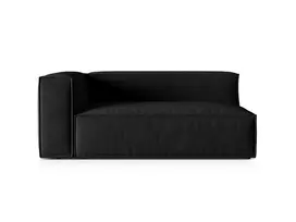 Kairinė modulinė sofa, Nuria, 3 vietų, 110x185x72, juoda