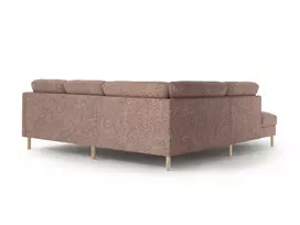 Kampinė sofa - kairė, Eden, 4 sėdimos vietos, 267x234x90, rožinis melanžas